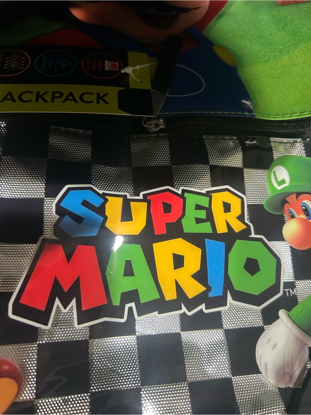 Nintendo Super Mario Kids Backpack - Black, Red, Blue - Picture 3 of 4